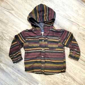 Little Rebel Hooded Stripe Button Up